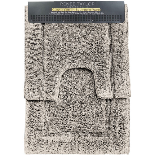 2pc Renee Taylor 2200 GSM Tufted Bath Mat Set Linen