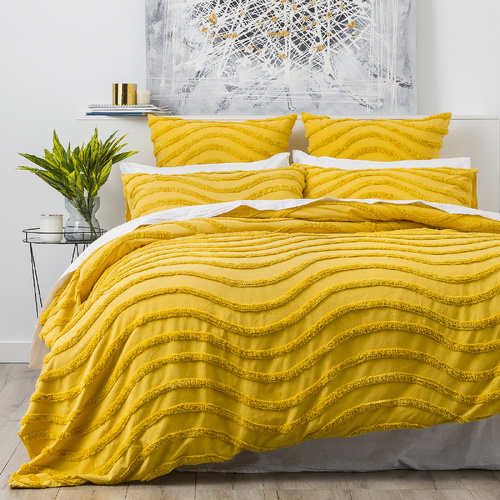 Cloud Linen Wave Cotton Chenille VT Wash Euro Case Mustard