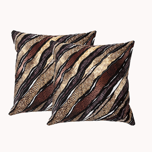 2pc Renee Taylor Poly Velvet Printed Filled Cushions 50x50cm Skin