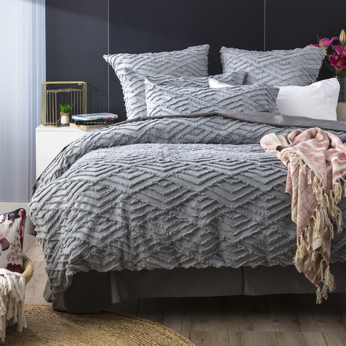 Revive Living Chevvy Chenille VT Wash European Pillow Case Silver