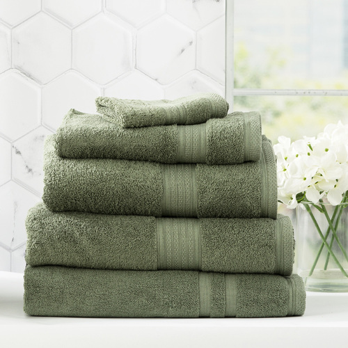 5pc Renee Taylor Stella 650GSM Super Soft Bamboo Cotton Towel Set Jade