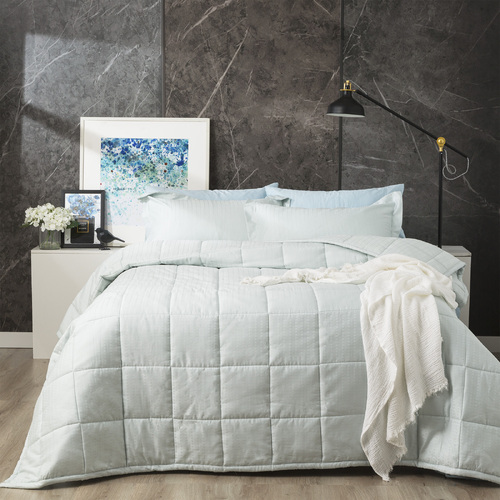 Ddecor Home Binary 500TC Cotton Jacquard Comforter Set Queen Bed Sage