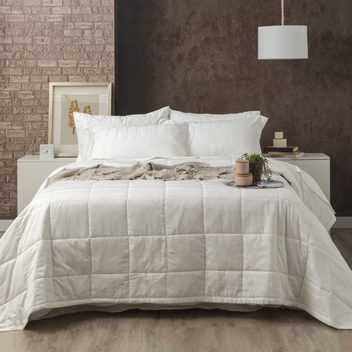 Ddecor Home Damask 500TC Cotton Jacquard Comforter Set King Bed White