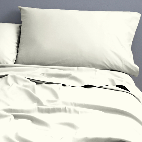 Park Avenue 500TC King Bed Natural Cotton Sheet/Pillowcases Set Ivory