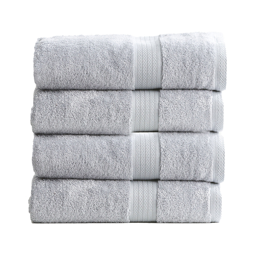 4pc Renee Taylor Stella 650GSM Cotton Bath Towel Set - Silver