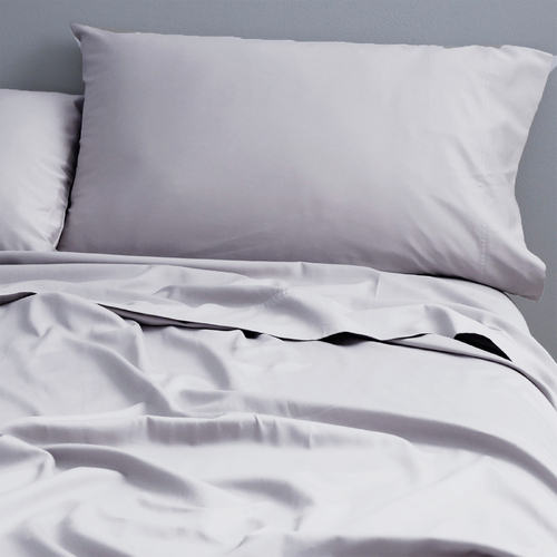 Park Avenue 500TC Double Bed Natural Cotton Sheet/Pillowcases Light Grey