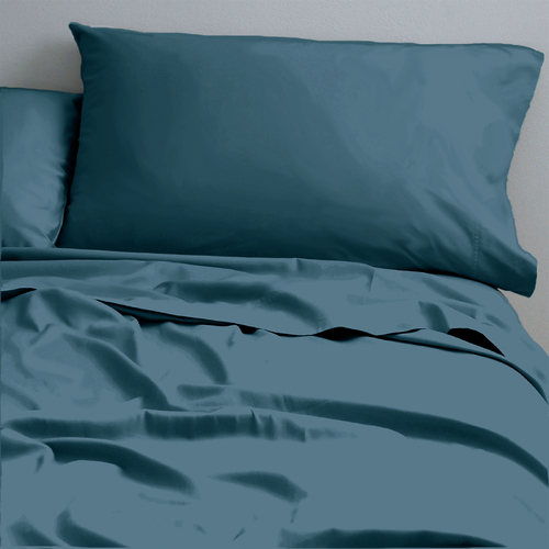 Park Avenue 500TC Double Bed Natural Cotton Sheet/Pillowcases Set Teal