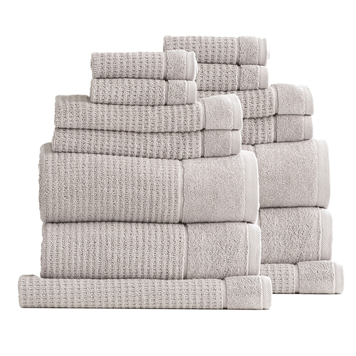 14pc Renee Taylor Cambridge Textured Bath/Hand/Face Towel Pumice Stone