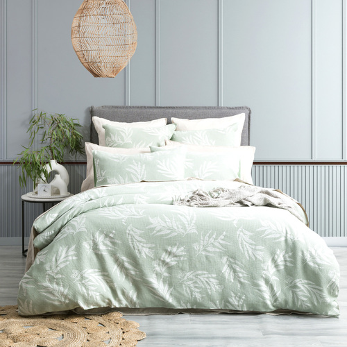 Renee Taylor Native Cotton Jacquard Double Quilt Cover Set Juniper