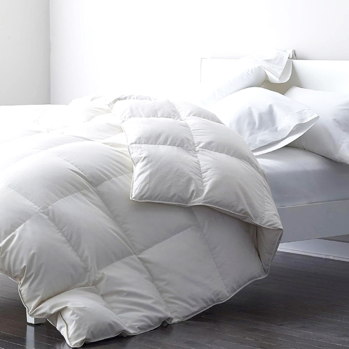 Renee Taylor Classic King Bed Quilt White Duck Feather & Down