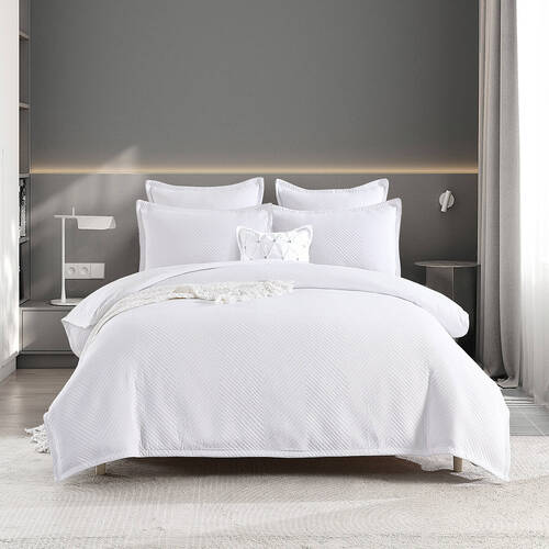 Renee Taylor Atlantis Jacquard Euro Pillowcase Square 65x65cm White