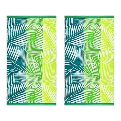 2pc Renee Taylor Large Beach Towel 100x180 cm Palm Leaf