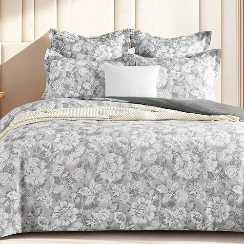 2PK Renee Taylor Sigma Jacquard European Square Pillowcase 65x65cm Charcoal