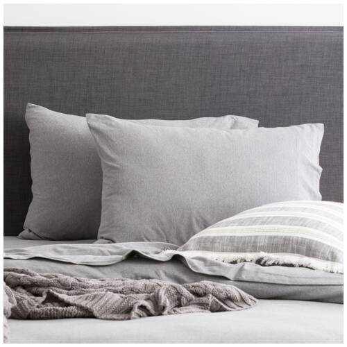 2x 2pc Renee Taylor Comfort T’s Organic Cotton Standard Pillowcase Charcoal
