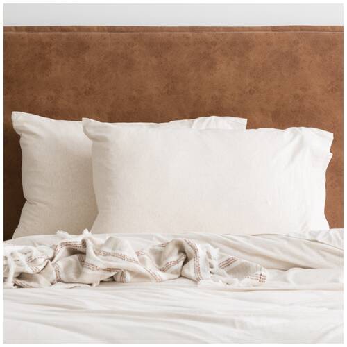 2pc Renee Taylor Comfort T’s Organic Cotton Jersey Standard Pillowcase Oatmeal