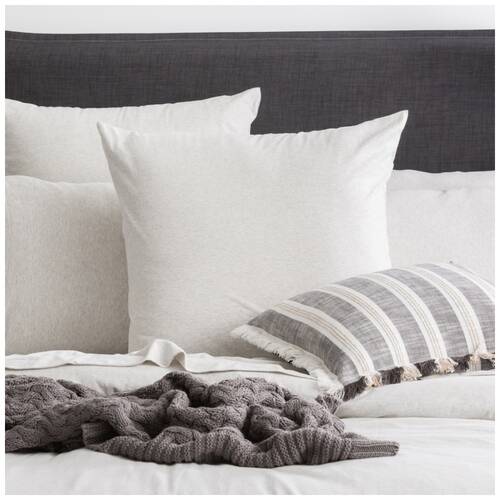 2PK Renee Taylor Comfort T’s Organic Cotton Jersey European Pillowcase Ecru