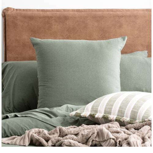 2PK Renee Taylor Comfort T’s Organic Cotton Jersey European Pillowcase Olive