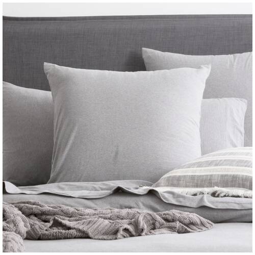 2PK Renee Taylor Comfort T’s Organic Cotton Jersey European Pillowcase Charcoal