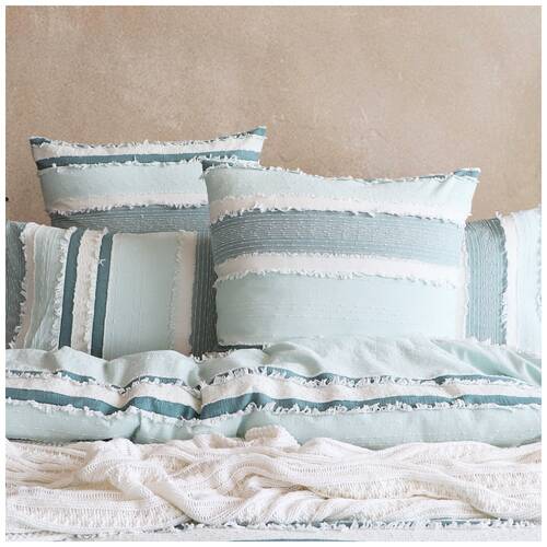 Renee Taylor Montego Coastal Stripe European Pillowcase Blue & White