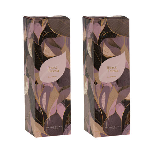 2PK Bramble Bay Summer Blooms Rose & Freesia Reed Diffuser Home Fragrance