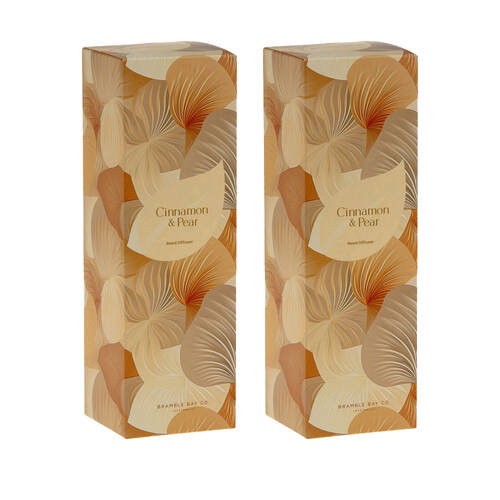 2PK Bramble Bay Summer Blooms Cinnamon and Pear Reed Diffuser Home Fragrance