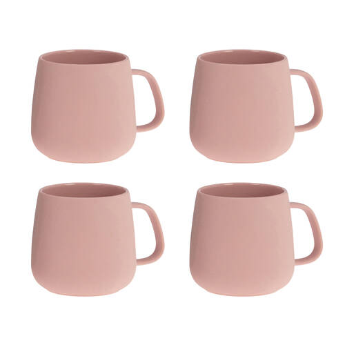4PK Bramble Bay Summer Blooms Ceramic Everyday Kitchen Coffee Mug Pink