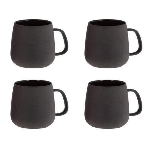 4PK Bramble Bay Summer Blooms Ceramic Everyday Kitchen Coffee Mug Charcoal