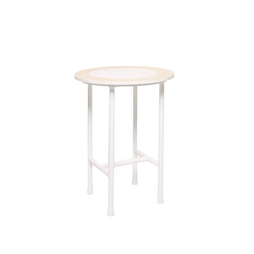 Rayell Marble Side Table Printed Moroccan Magic Blush Marble/White Legs 40x50cm