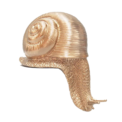 White Moose 24x14cm Shelf Snail Home Decor - Gold