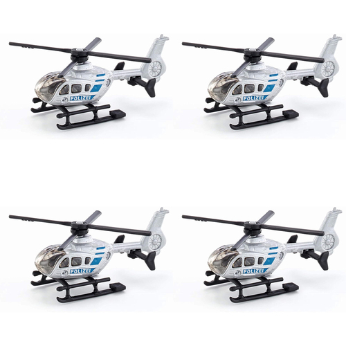 4PK Siku 0807 Police Helicopter 74mm Vehicle Kids/Children Toy 3y+