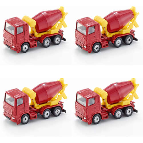 4PK Siku 0813 Cement Mixer Diecast Construction 83mm Vehicle Kids Toy 3y+