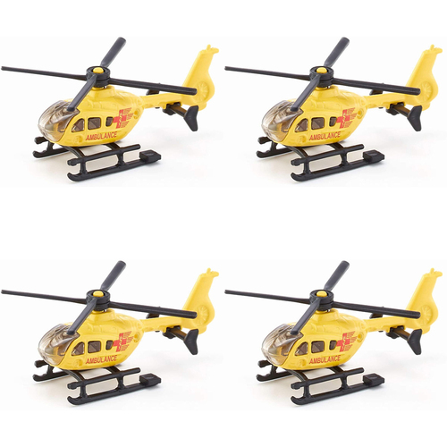 4PK Siku 0856 Air Ambulance Helicopter 74mm Vehicle Kids/Children Toy 3y+