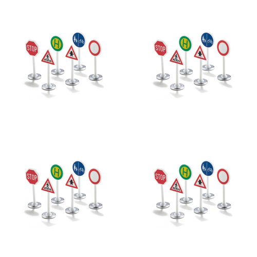 4PK Siku 0857 Flexible Plastic Road Traffic Signs Set Kids/Children Toy 3y+