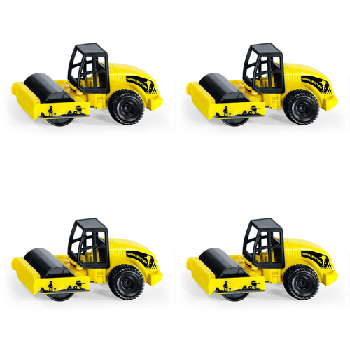 4PK Siku 0895 Compactor Construction Vehicle Tractor Toy 70mm Yellow 3y+