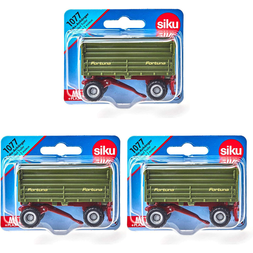3PK Siku Fortuna 2-Axled Rotatable Trailer 103mm Toy Kids/Children 3y+