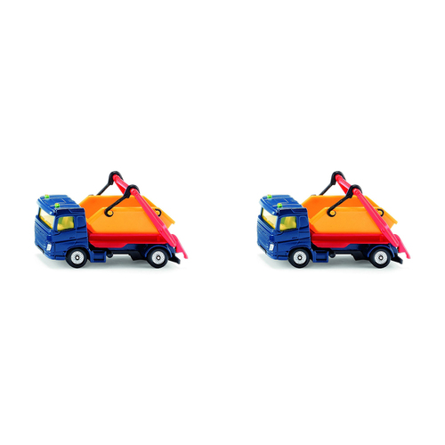 2PK Siku 1298 Truck w/ Skip Diecast Construction 81mm Vehicle Toy 3y+