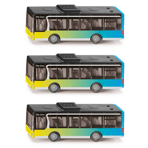 3PK Siku City Bus Vehicle Diecast Kids/Children Play Toy 3y+