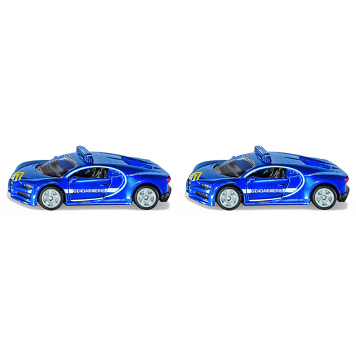 2PK Siku Bugatti Chiron Gendamerie Diecast Vehicle 80mm Toy Blue 3y+