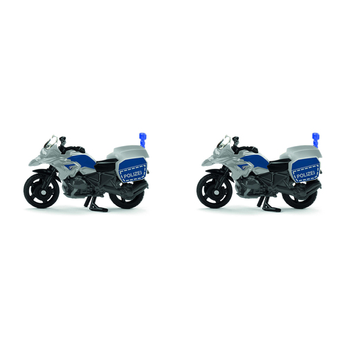 2PK Siku BMW Police Classic Motorbike Diecast Metal 65mm Toy 3y+