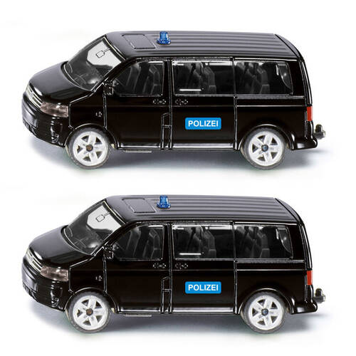 2PK Siku Black VW T5 Highway Patrol Car Vehicle Toy Kids 3y+