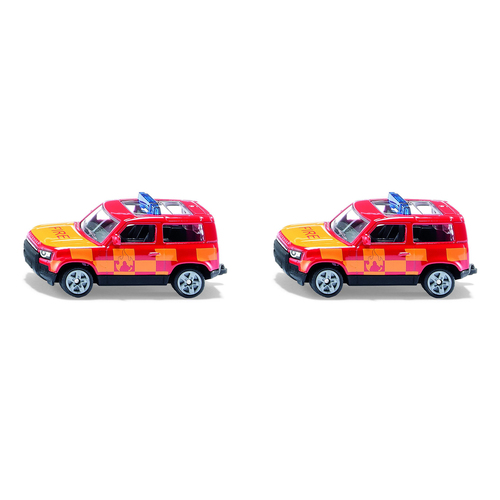 2PK Siku Land Rover Defender Fire Diecast Vehicle 78mm Toy 3y+