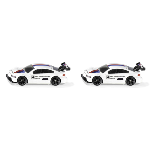 2PK Siku 1581 BMW M4 Racing 2016 Diecast Vehicle 80mm Toy White 3y+