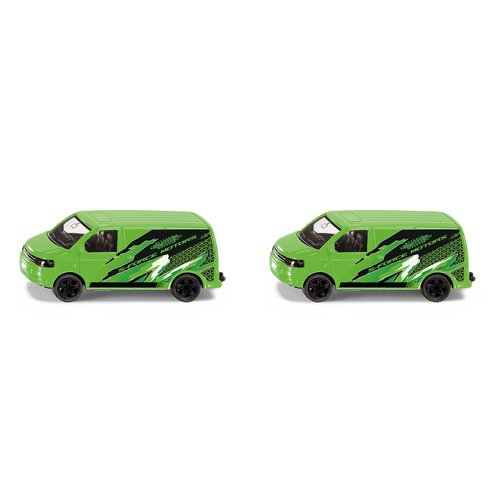 2PK Siku Volkswagen Transporter Green Diecast Metal Toy Car 3y+