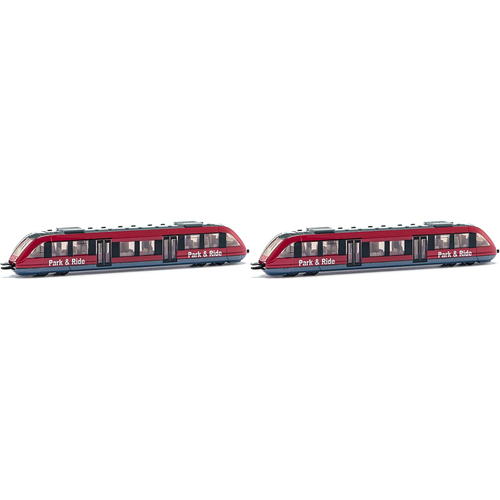 2PK Siku 1646 Local Train/Tram Red Diecast Metal 178mm Toy 3y+