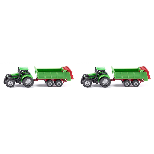 2PK Siku 1673 Tractor w/ Universal Manure Spreader 165mm Kids Toy 3y+