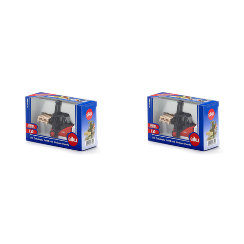 2PK Siku 1:50 Scale Diecast Linde Forklift Truck Kids 92mm Toy Red 3y+