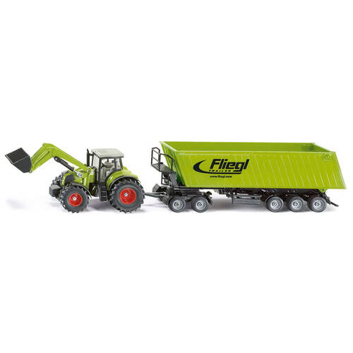 Siku Green Tractor Frontloader Dolly Tip Trailer 1:50 Vehicle Kids Toy 3y+