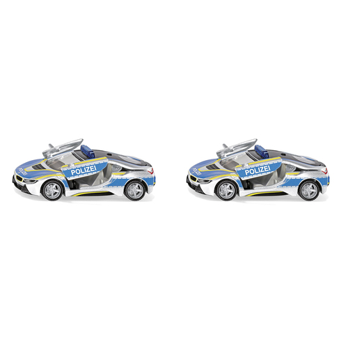 2PK Siku 2303 BMW i8 Police Car 1:50 Scale 94mm Kids Toy 3y+