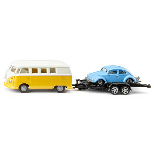 Siku VW T1 Mini Bus w/ Trailer & Beetle Vehicle Kids Toy 3y+