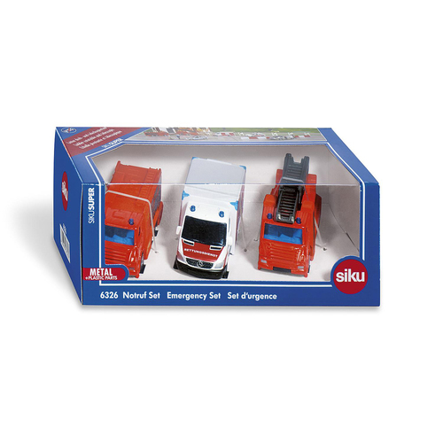 3pc Siku 6326 Fire Emergency Response Vehicle Set Toy 3y+